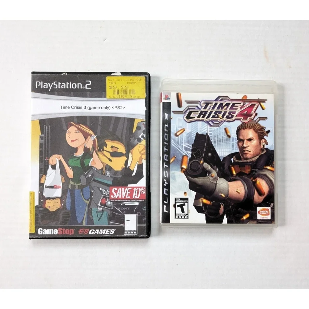 READ Time Crisis 3 & 4 Sony Playstation PS2 PS3 Tested Working Game Only